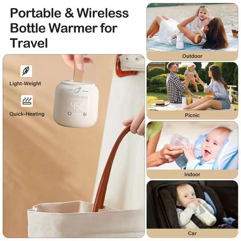 MamaNoury® Portable Baby Bottle Warmer — Elegant. Cordless. Travel-Ready.